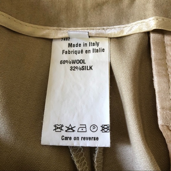 Women’s Trousers Lightweight Wool Beige Pant Made In Italy - Picture 5 of 11